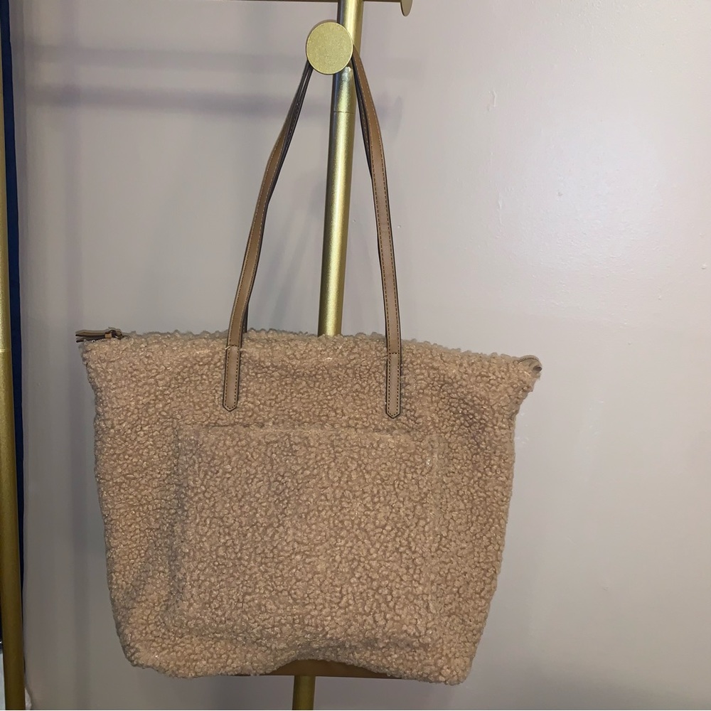 Sherpa Tan Teddy Sonoma Tote hand shoulder bag